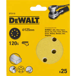 Шлифкруг DeWALT 125мм К120 25шт (DT 3115)