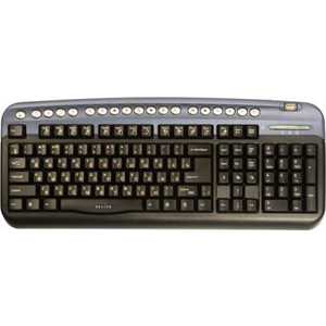 Oklick 320M Multimedia Keyboard Black-Blue USB+PS/2 + USB порт