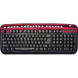 Oklick 330M Multimedia Keyboard Black-Red USB+PS/2 +USB порт