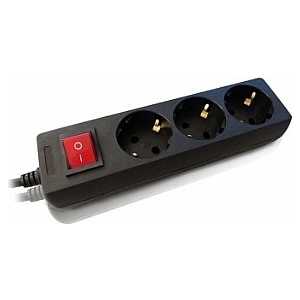 Сетевой фильтр PC PET AP02001K-1.8-BK 1,8м 3 розетки, чёрный