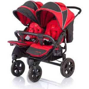Коляска прогулочная для двойни Baby Care "Cruze Duo" (красный)