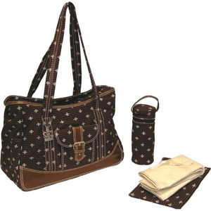 Сумка для мамы Kalencom Canvas fleur de lis (chocolate)