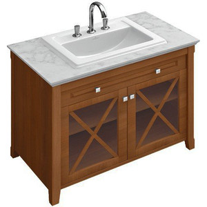 Тумба под раковину Villeroy Boch Hommage для арт 7102 63/a1 98 5x85x62 см стол-мрамор carrara орех (8979 10 01)