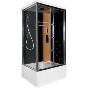 Душевая кабина Edelform Quadro 80х120х220 см правая серая черные стенки (EF-2304)