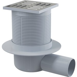 Душевой трап AlcaPlast 105х105/50 подводка боковая, гидрозатвор комбинированный SMART (APV31)