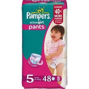 Трусики-подгузники Pampers "Active Girl" 12-18 кг 48шт для девочек 4015400255666