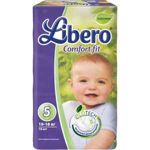 Подгузники Libero "Premium Comfort Fit" М+ 10-16кг 18шт Eco Tech Mini 7322540475210