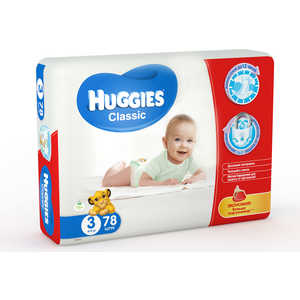 Подгузники Huggies "Classic" 4-9кг 78шт Mega 5029053543116