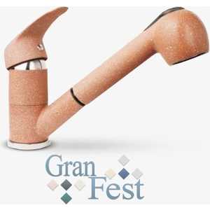 Смеситель для кухни GranFest 1774 328 с выдвижным изливом бежевый