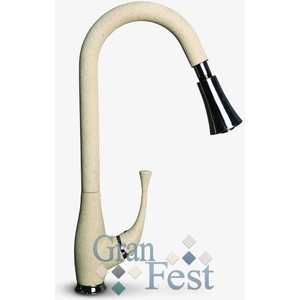 Смеситель для кухни GranFest 3773 с выдвижным изливом бежевый
