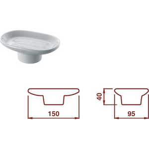 Bagno Associati Овальная мыльница, белая керамика (CA, SH) Ricambi RI0502