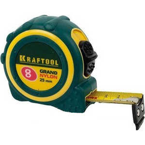 Рулетка Kraftool 8м х 25мм с нейлоновым покрытием Expert (3412-08_z01)
