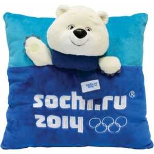 Sochi 2014 Мягкая подушка 3D "Белый Мишка" 30х30см Т55395