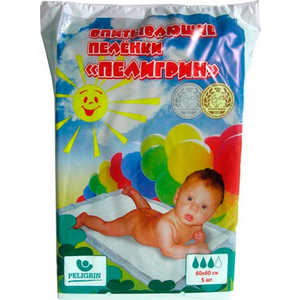 Пеленки впитывающие Пелигрин 60х60см 5шт 4607122560335