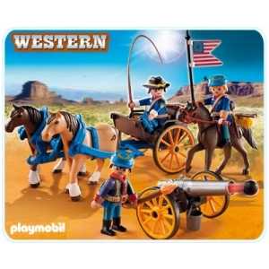Набор Playmobil Дикий запад: "Повозка с солдатами и пушкой" 5249pm
