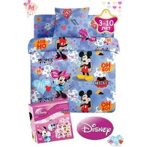 Комплект постельного белья Disney "Микки и Минни" (голубой) бязь 3436 вид1