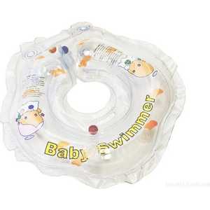 Круг на шею Baby Swimmer 0-24 мес (прозрачный) с погремушкой BS01T-B
