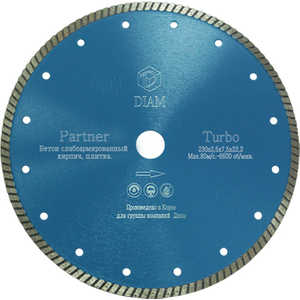Диск алмазный Diam 115х22.2мм Partner "Турбо" (000175)