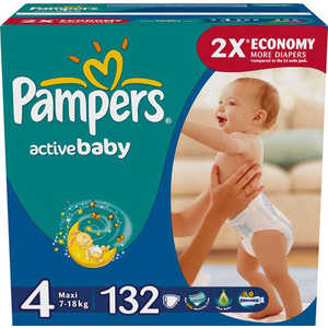 Подгузники Pampers "Active Baby Maxi" 7-14кг 132шт Мега 4015400265238