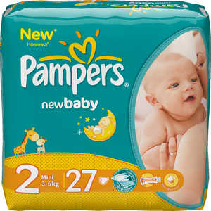 Подгузники Pampers "New Baby Mini" 3-6кг 27шт Стандартная 4015400537397