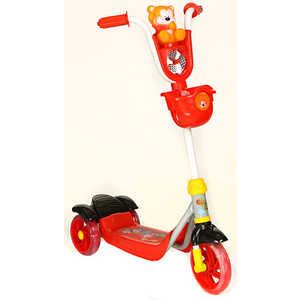 Самокат 3-х колесный Leader Kids с мишкой (красный/черный) XG5102C-003