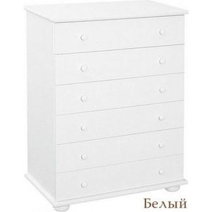 Комод Кубаньлесстрой 6 ящиков (белый) АБ 34