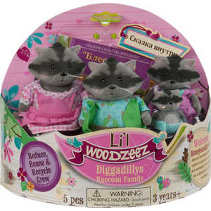 Li'l Woodzeez Семейка Енотов (4 шт) в наборе с книжкой 6004Q