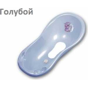 Ванночка Maltex "Слоник" 100см с нескользящим ковриком и пробкой (голубой)