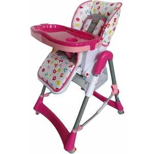 Стульчик для кормления Beibeile Baby Products "Letters" (розовый/серый/алфавит) вкладыш LHB-009