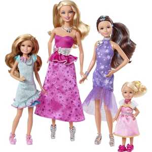 Барби Barbie и сестры в сказке о пони - Куклы в нарядных платьях Y7562