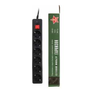 Сетевой фильтр Гарнизон EHB-15 5м 6 розеток, black