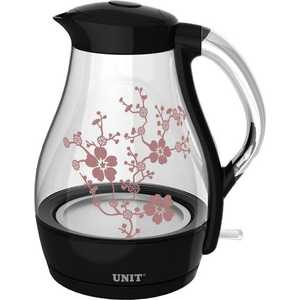 Чайник электрический UNIT UEK-258 (чёрный c рисунком)
