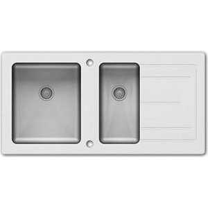 Кухонная мойка Asil AS-85 Inox-glass 500х1000 white