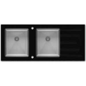 Кухонная мойка Asil AS-86 Inox-glass 500х1160 black