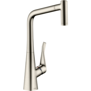 Смеситель для кухни Hansgrohe Metris с выдвижной лейкой 2 струи нержавеющая сталь (14820800)