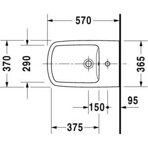 Биде Duravit Durastyle пристенное 37х57 см (22841000001)