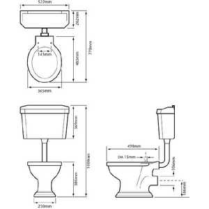 Унитаз (чаша) Heritage Granley (PGRW0L)