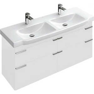 Тумба Villeroy Boch Sentique п/двойн рак с 4ящ 125х42 5х55h бел бл. ручки хром (A852.00DH)