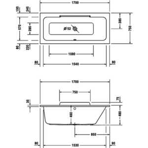 Акриловая ванна Duravit Durastyle 170x75 см с DX белая (700297000000000) от ТЕХПОРТ Акриловая ванна Duravit Durastyle 170x75 см с DX белая (700297000000000) от ТЕХПОРТ