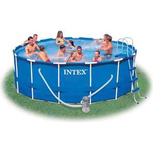 Бассейн Intex каркасный с металлическим ободком 457х122 см с насосом 54946/28236