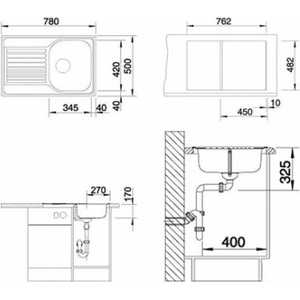 Кухонная мойка Blanco Tipo 45 s compact декор (513675)