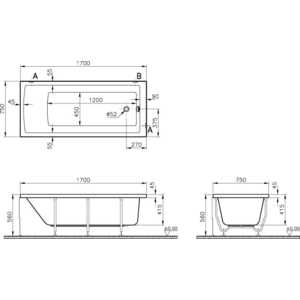 Акриловая ванна Vitra Neon 170x75 от ТЕХПОРТ Акриловая ванна Vitra Neon 170x75 от ТЕХПОРТ