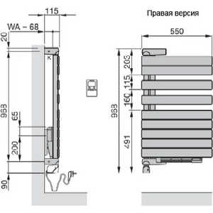 Полотенцесушитель Zehnder Roda elektrish RAL 9016/ белый (ROER-100-055/ IP)
