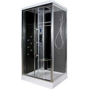 Душевая кабина Edelform Quadro 90х110х220 см левая бежевая черные стенки (EF-2401)