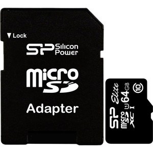 Silicon Power microSDXC 64Gb Class 10 UHS-I (SD адаптер) (SP064GBSTXBU1V10-SP)