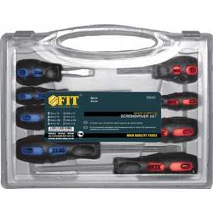 Набор отверток FIT 8шт CrV прорезиненная ручки в чемоданчике (56042)