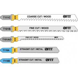Набор пилок для лобзика FIT 5шт T111C/T101BR/T101AO/T118A/T118B) (41011)