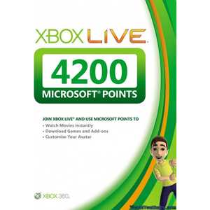Карта оплаты Microsoft XBox 360 Live: карта на 4200 баллов (56P-00225)
