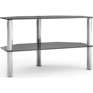 Тумба MetalDesign Flatform TV 02 каркас серебристый/стекло прозрачное