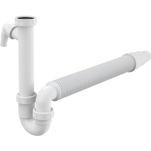 Сифон Alca Plast трубчатый с накидной гайкой 1 1/4 подводкой и гофрой (A83 50/40)